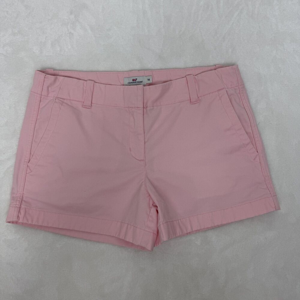 Vineyard Vines Shorts Girls 14 Pink Chino Adjustable Waist Summer Casual Twill
